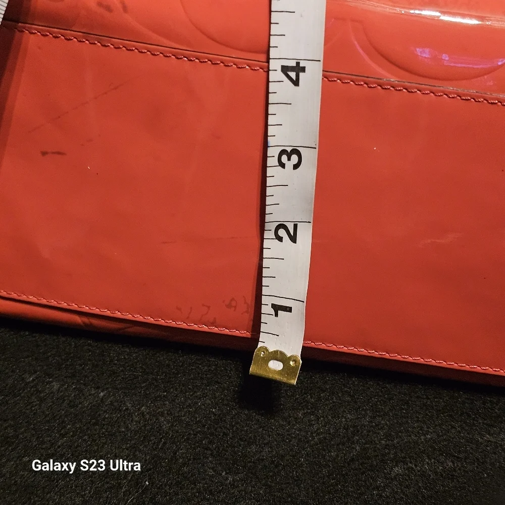 Coach Peyton Embossed Tote Orange/Coral - Picture 7 of 16
